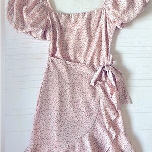 Princess Polly Floral Puff Sleeve Wrap Dress